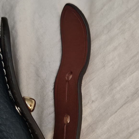 Dooney & Bourke Marine Blue Pebbled Leather Cooper Hobo Bag Leather&Gold Accents - Picture 13 of 14